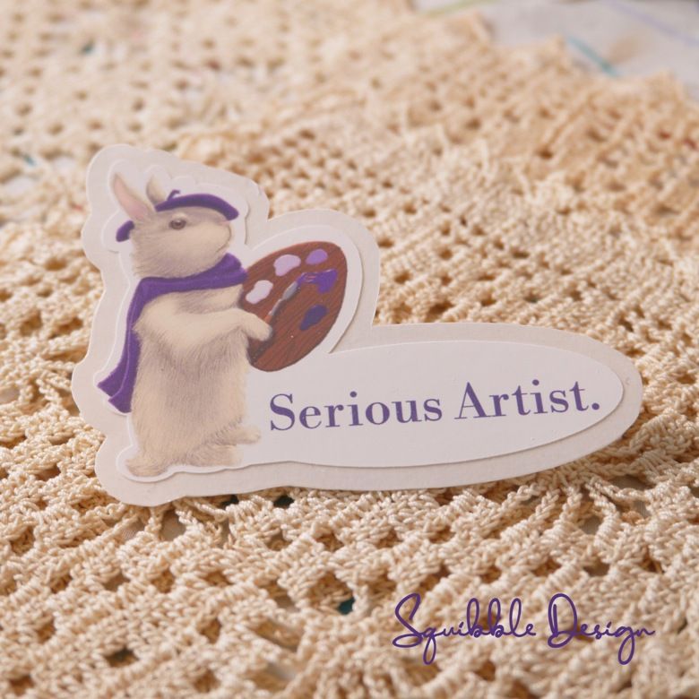Vinyl Sticker - Artist Bunny: 'Serious Artist' product image (1)