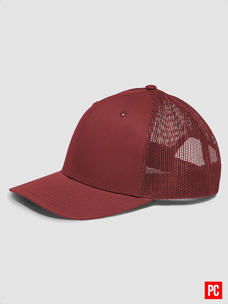 Plain Color Cardinal Snapback Mesh Trucker Hat product image (3)