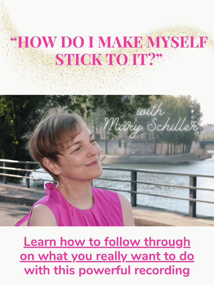 "How do I make myself stick to it?" Follow through on what you really want to do (video & audio recording) product image (1)