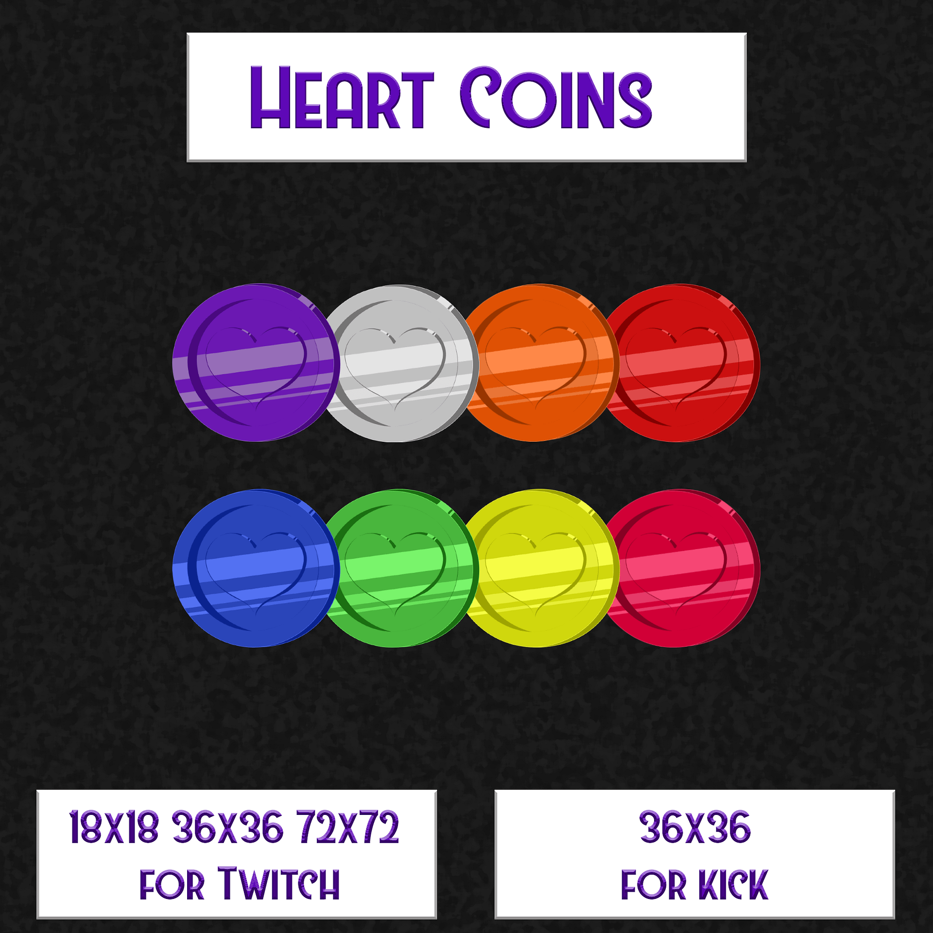 Heart Coin Sub Badges or Bit Badges product image (1)