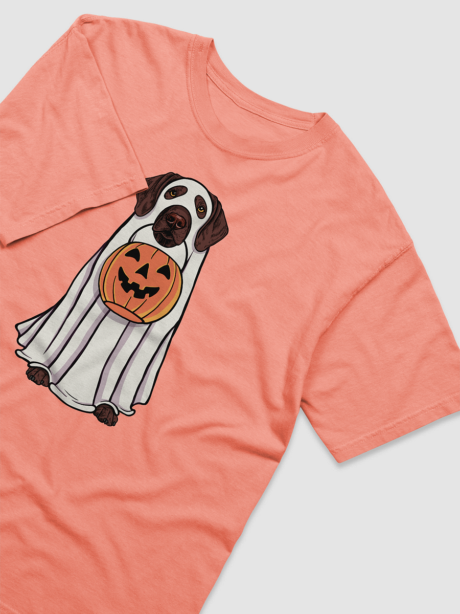 Funny Halloween German Shorthaired Pointer T-Shirt | Funny GSP Wearing a Ghost Costume and Holding a Pumpkin Basket product image (24)