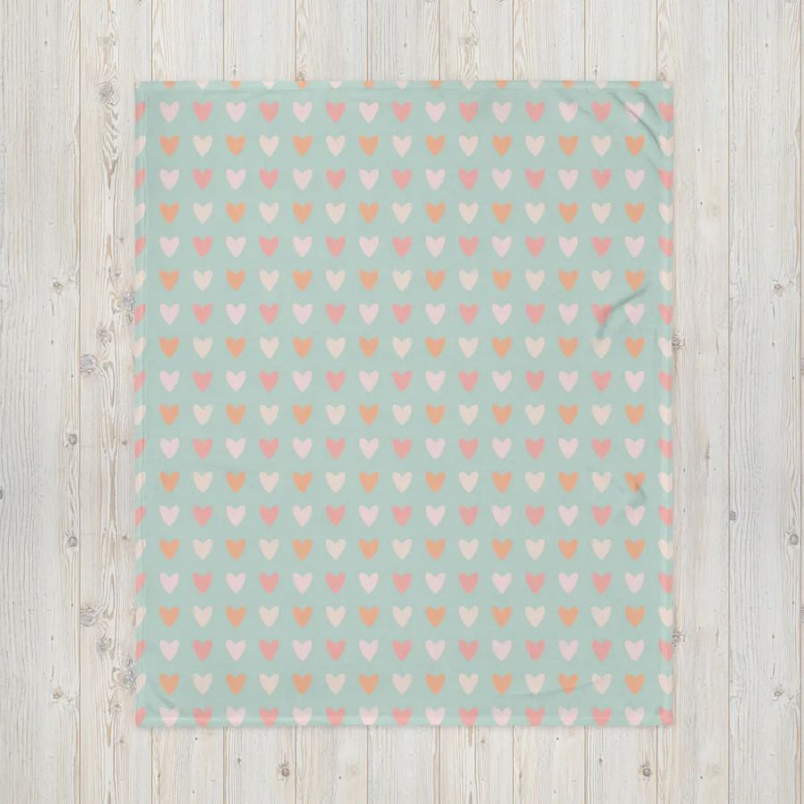 Simply Peachy Heart Throw - Peach and Mint product image (16)