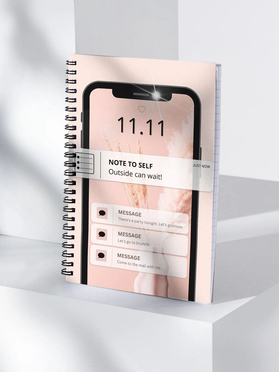 Outside Can Wait Spiral Notebook - Blush product image (3)