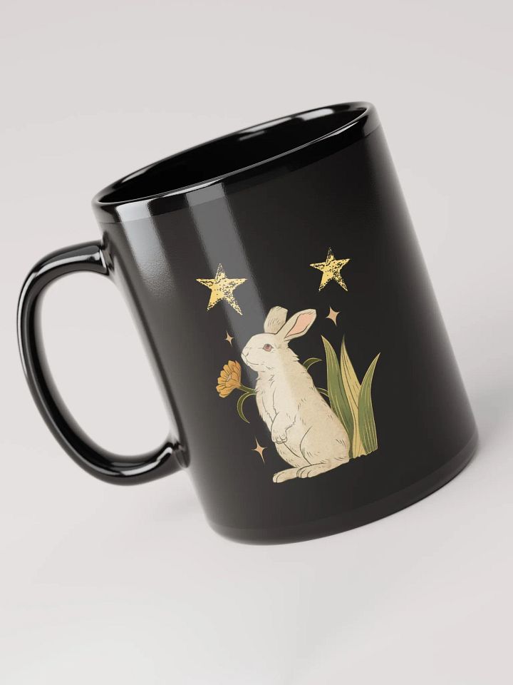 Stargazing Rabbit | Black Glossy Mug product image (1)