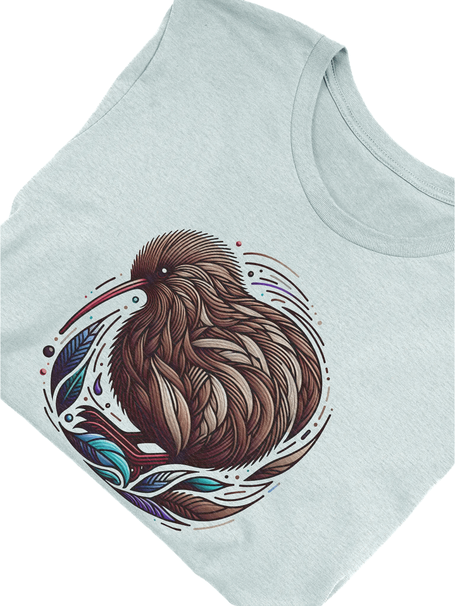 Kiwi Bird T-Shirt, Stylized Nature Art Tee, Unique Kiwi Bird Graphic, Nature Lover Gift, New Zealand Wildlife T-shirt product image (2)