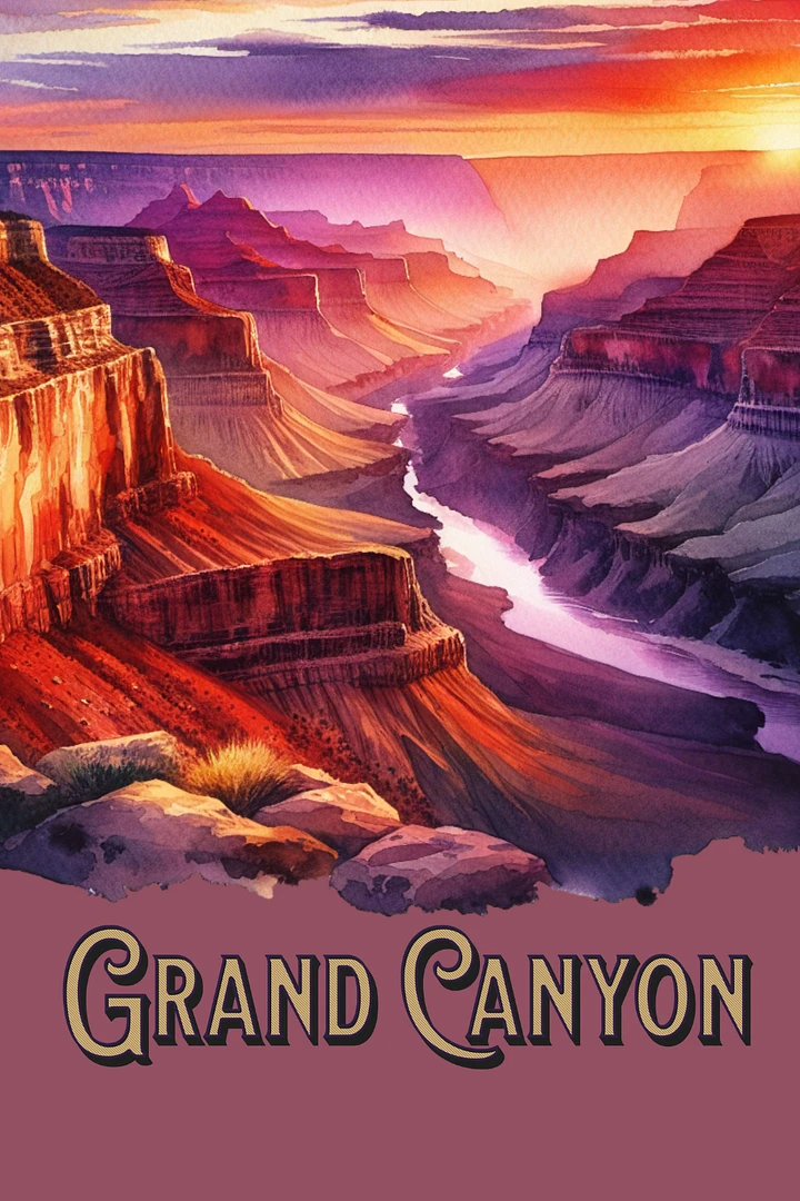 Grand Canyon Watercolor Matte Poster product image (1)