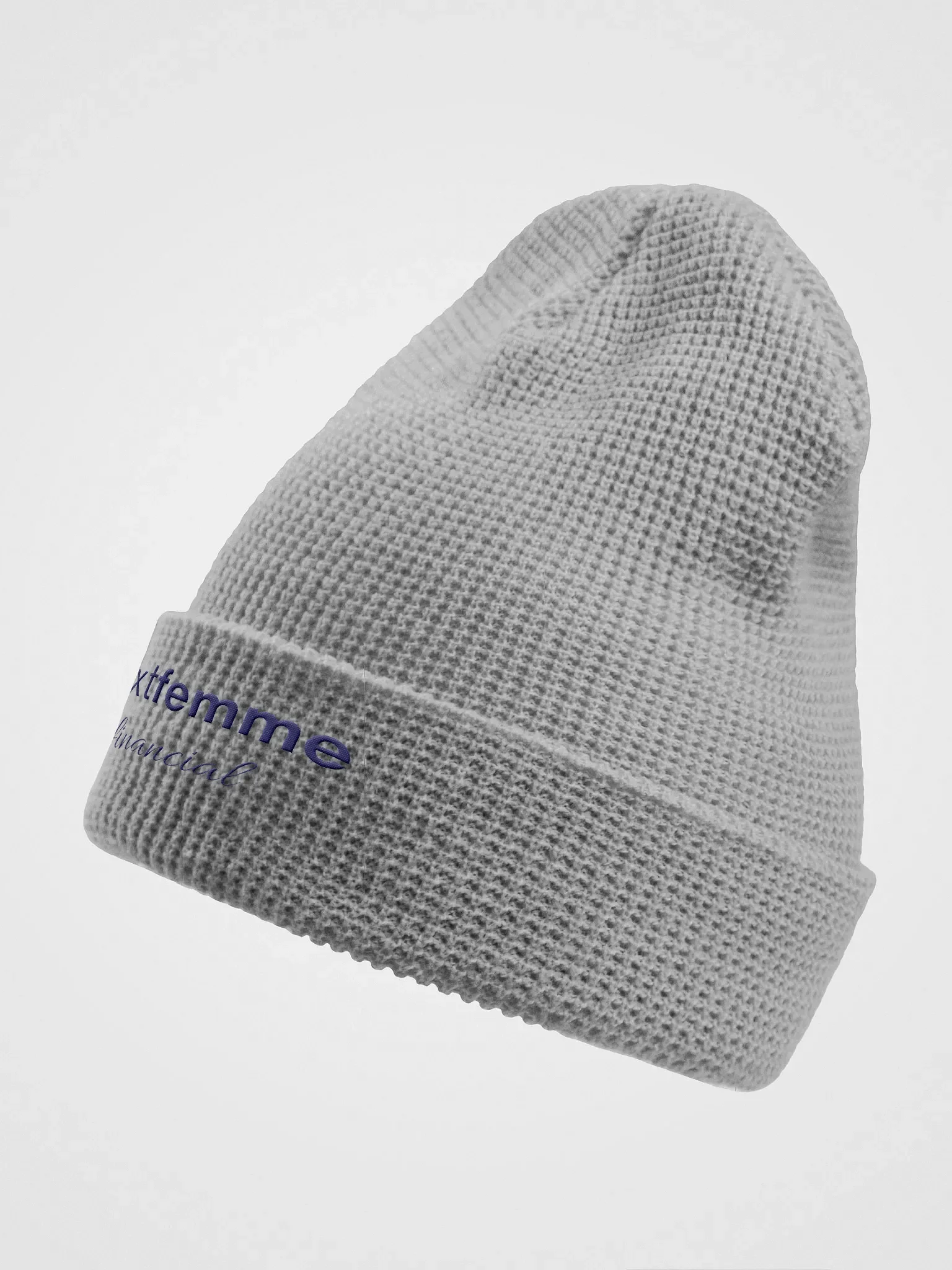 Cozy Honeycomb Waffle Beanie with Navy Logotype product image (6)