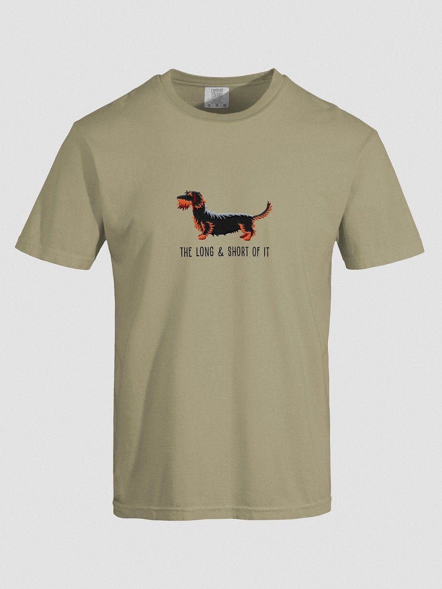 The Long & Short of It T-Shirt(Embroidered) of a Wirehaired Dachshund(Black & Tan) product image (42)
