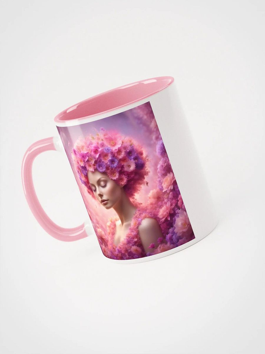 Pink Flower Girl Ceramic Mug product image (4)