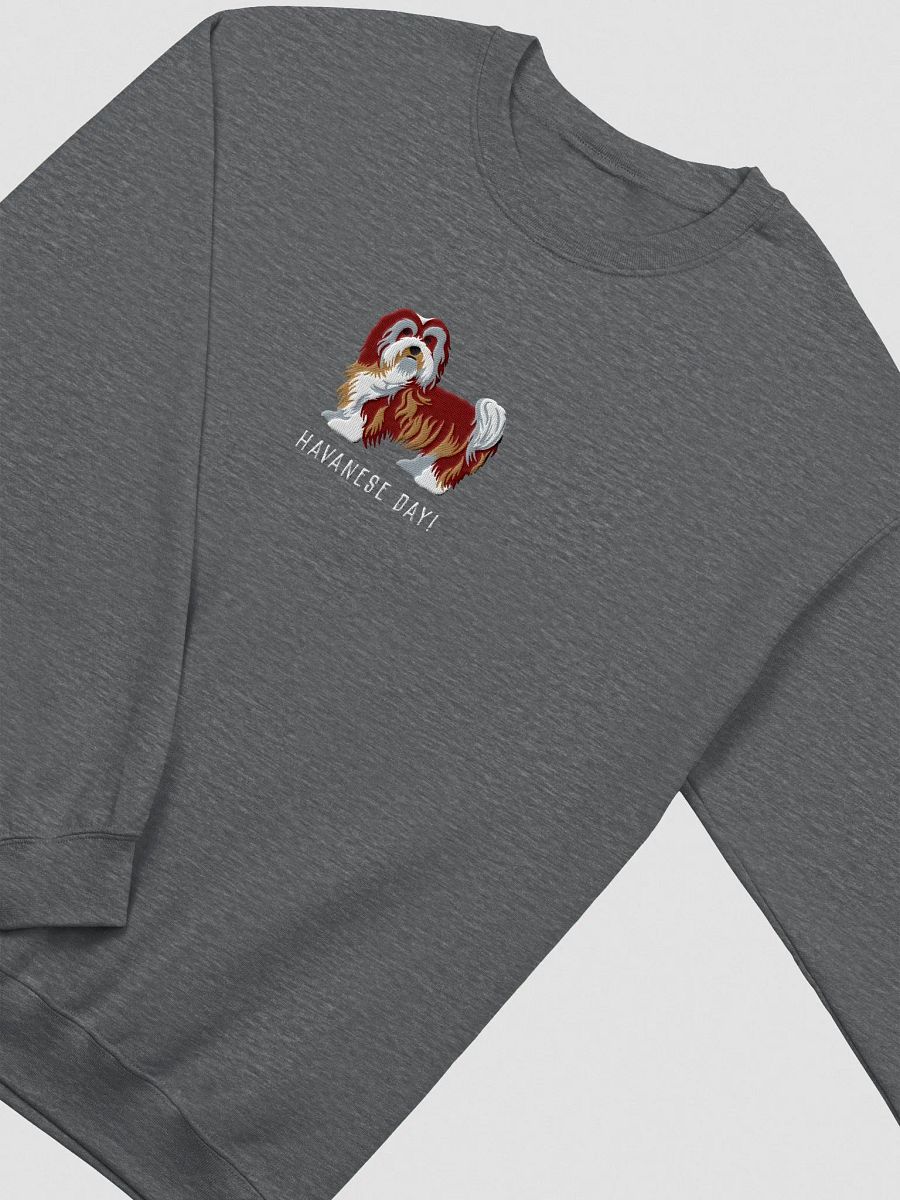 Havanese Day! Sweatshirt (Embroidered) of a Havanese(Chocolate & White) product image (6)