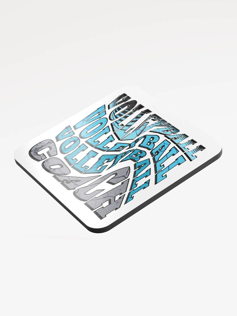 Mess Swirl Volleyball Coach Wavy Command Cork Coasters Set product image (3)