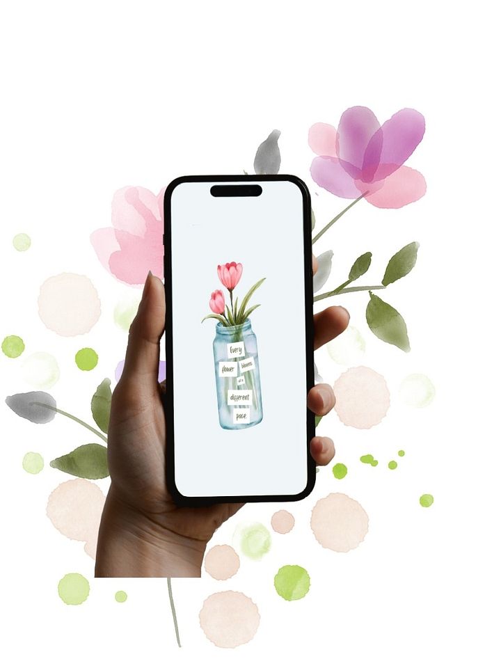 🌷 Every Flower Blooms At A Different Pace Digital Phone Wallpaper PDF Download product image (1)