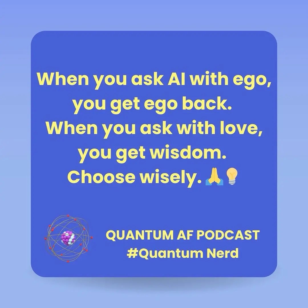 When you talk to AI, are you coming from ego or love? 💭 The energy you bring is the answer you’ll get. 🧠❤️ Let’s get Quantum AF, baby! 👇 Comment how you talk to tech—spirit or sass? #QuantumAF #AIWithHeart #SpiritualTech #ConsciousVibes #QuantumNerd #AskWithLove #AIMirrorYou #EgoVsWisdom #VibeCheckAF