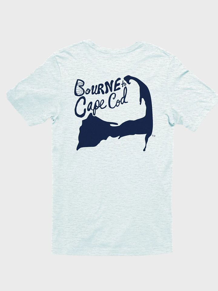 Men's | BOURNE to Cape Cod™ | Supersoft T-Shirt by Bella+Canvas | Navy Blue Logo on Light Neutrals product image (21)