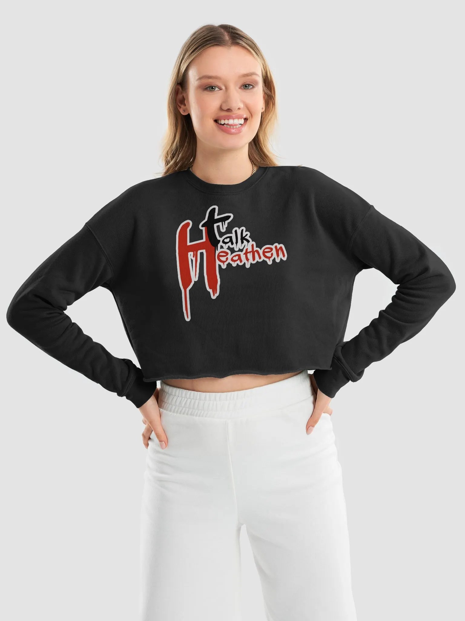 Talk Heathen Crop Sweatshirt product image (43)