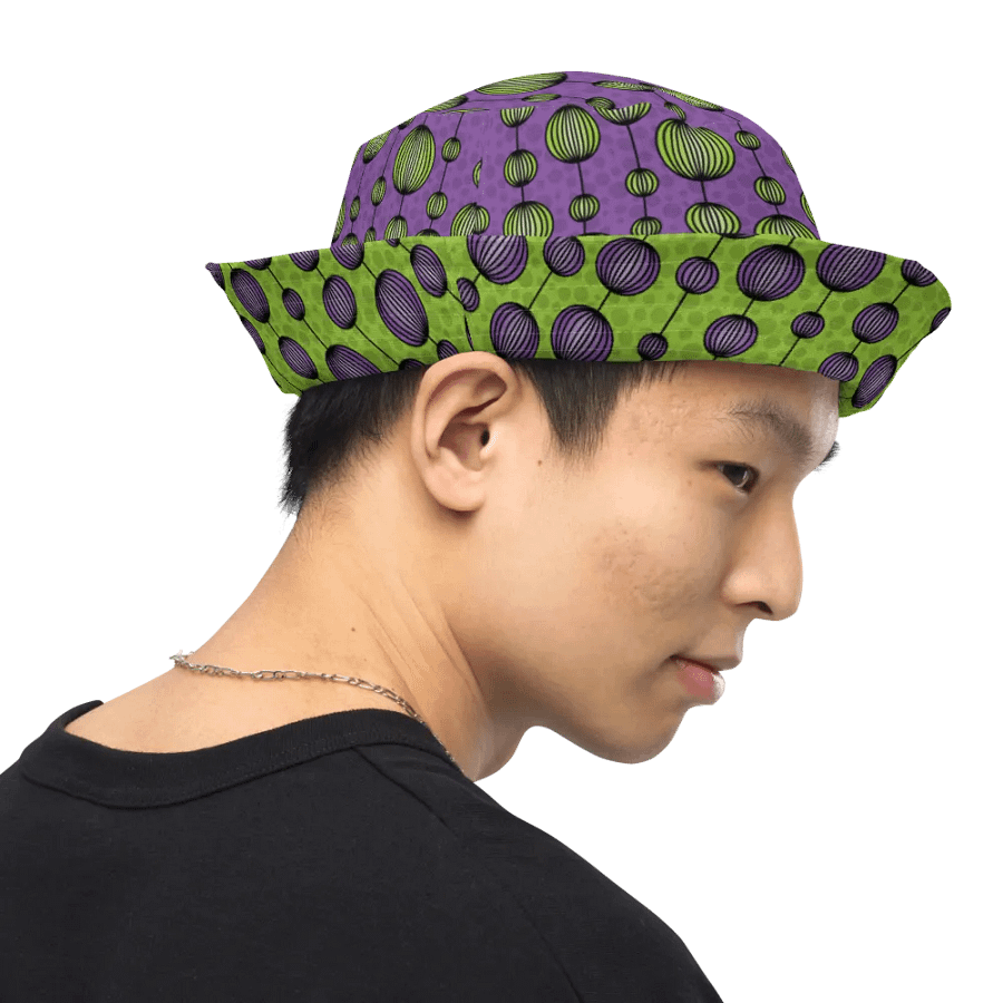 Weirdly Zen Reversible Bucket Hat - Purple and Green Abstract product image (12)