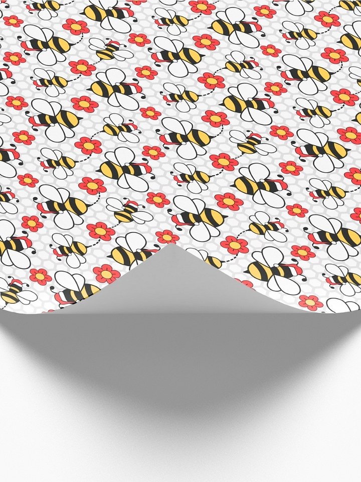 Honey Bees in Santa Hats Christmas Gift Wrapping Paper product image (2)