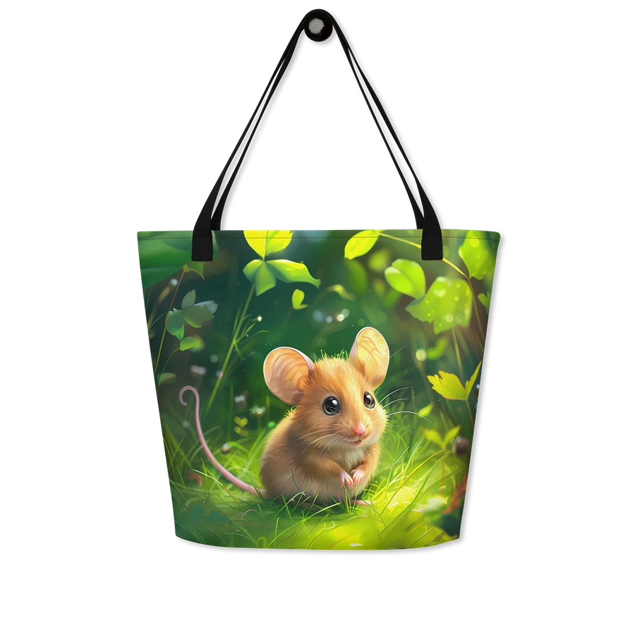 Tote Bag: Cute Mouse in Lush Green Forest Nature Art Style Design product image (7)