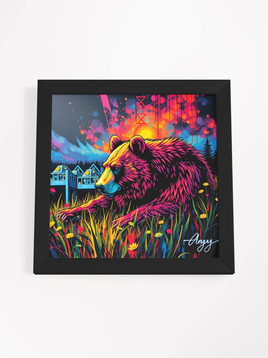 Tripping Bear Vibrant Ayous Wood Framed Matte Poster product image (18)