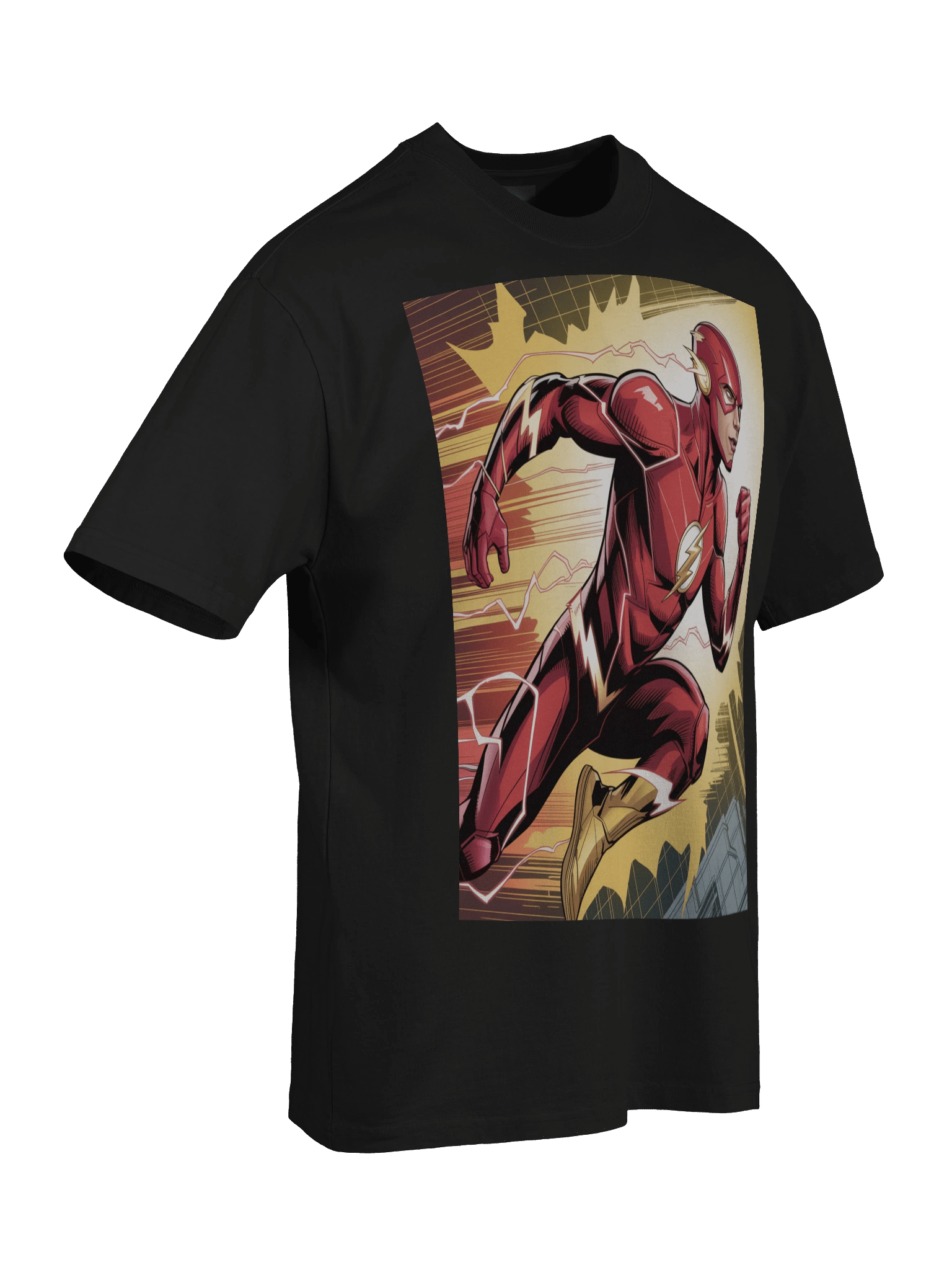 Shadow Sprint: The Flash Faded Velocity Oversized T-Shirt product image (8)