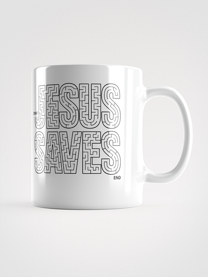 "Jesus Saves" Mazed Glossy Mug product image (1)