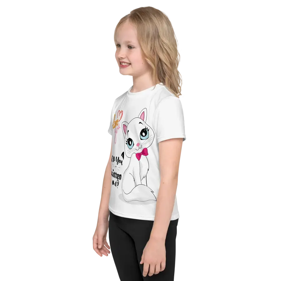 Kids Crew Neck T-Shirt Cute Kitten product image (3)