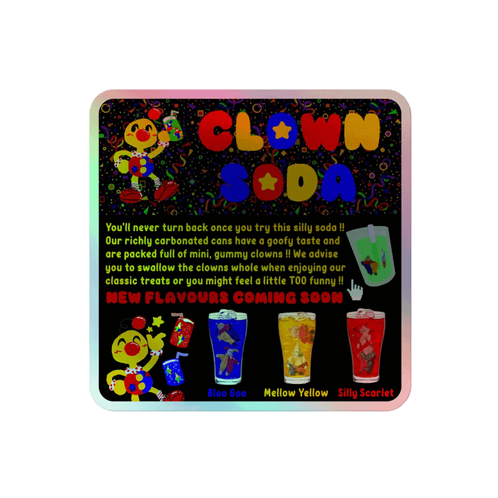 Boyoyoing Clown Soda Website Holographic Sticker product image (2)