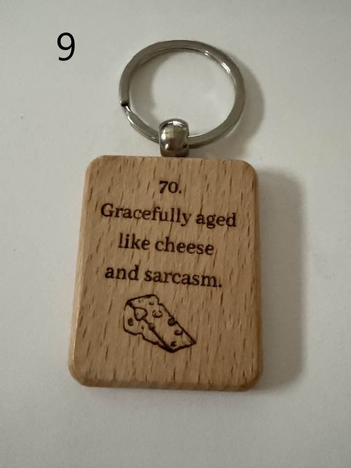 Milestone Birthday Wooden Engraved Keychains | Age 21–70 | Handmade Gift for Him or Her (5) product image (9)
