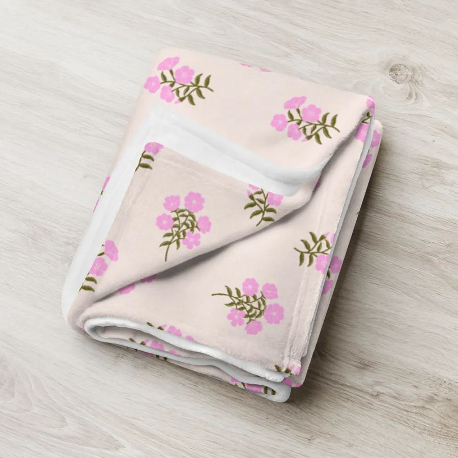 Alpine Cascade - Pink and Forest Green - Throw Blanket product image (7)