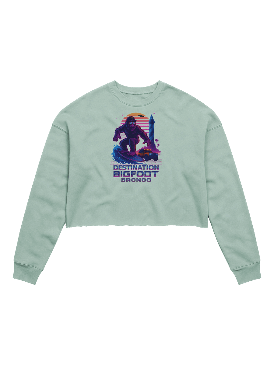 Destination Bigfoot Bronco Synthwave Bella+Canvas Women's Fleece Crop Sweatshirt (Multiple Colors Available) product image (25)