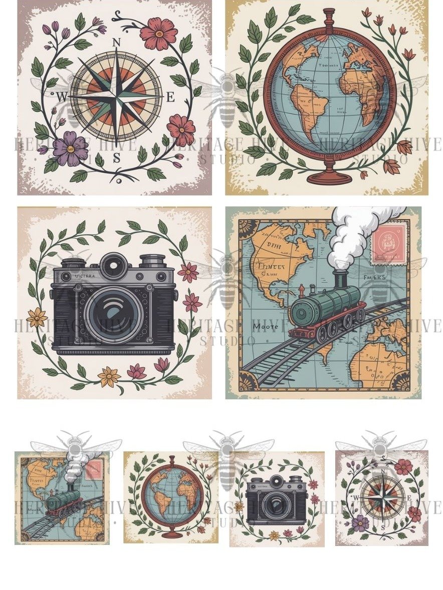 Vintage Travel Printable Ephemera – A4 PDF Junk Journal & Travel Gluebook Kit product image (6)
