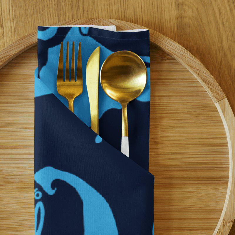 🌀BOURNE to Cape Cod™ | Logo Print Cloth Napkin Set (4) | Coastal Dining Essentials | Multi-Colored product image (3)