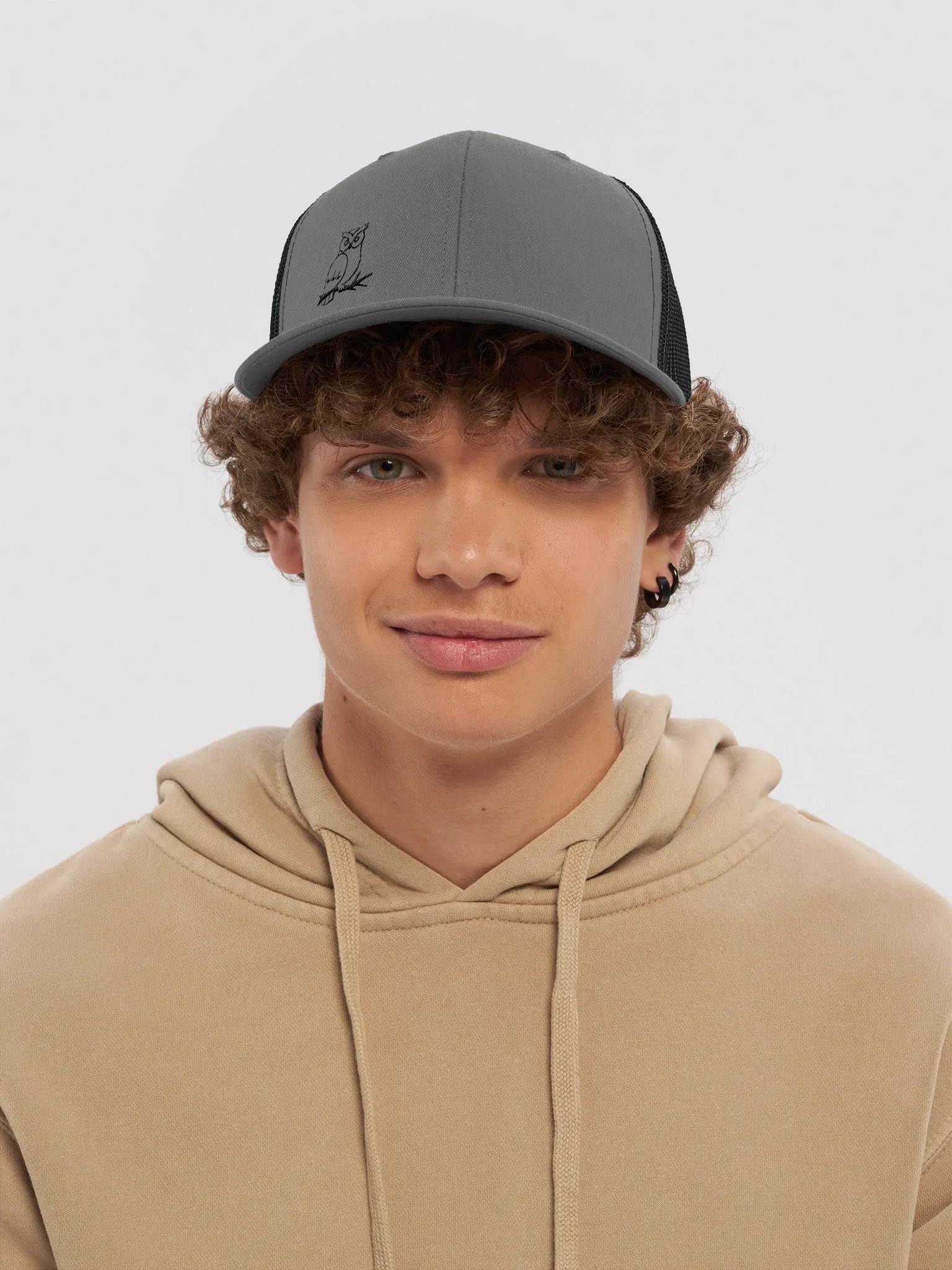 Stitched Black Owl Trucker Hat product image (19)
