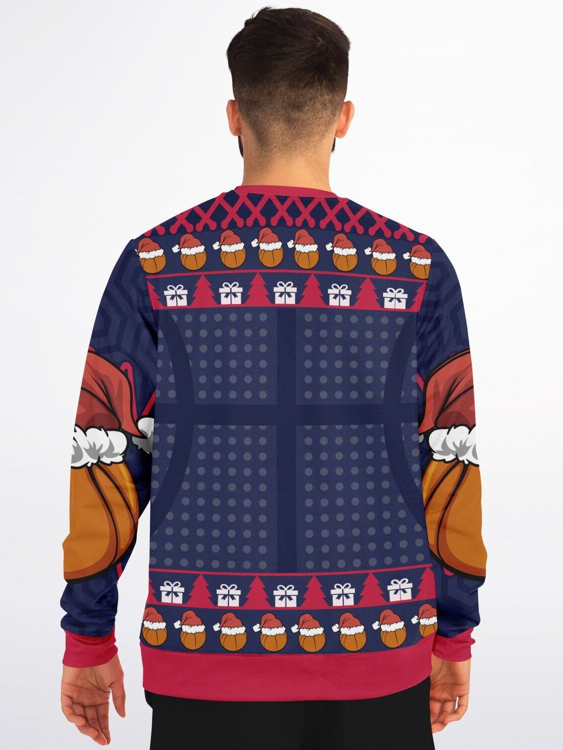 "Merry Dunkmas" Basketball Christmas Sweater | Santa Slam Dunk Holiday Sweatshirt | Sports Christmas Party Outfit product image (4)