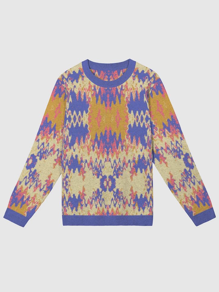 Ikat Vibe Crewneck Sweater – Gold & Violet product image (1)