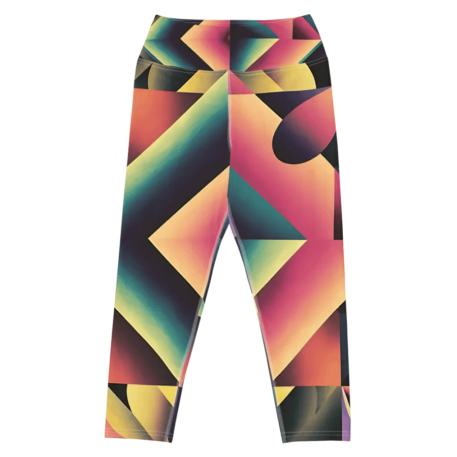 Abstract Lithographic Pattern Design Yoga Capri Legging - V7 product image (4)
