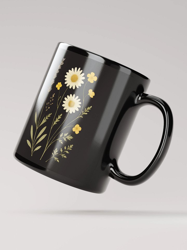 Floral Border Black Glossy Mug product image (3)