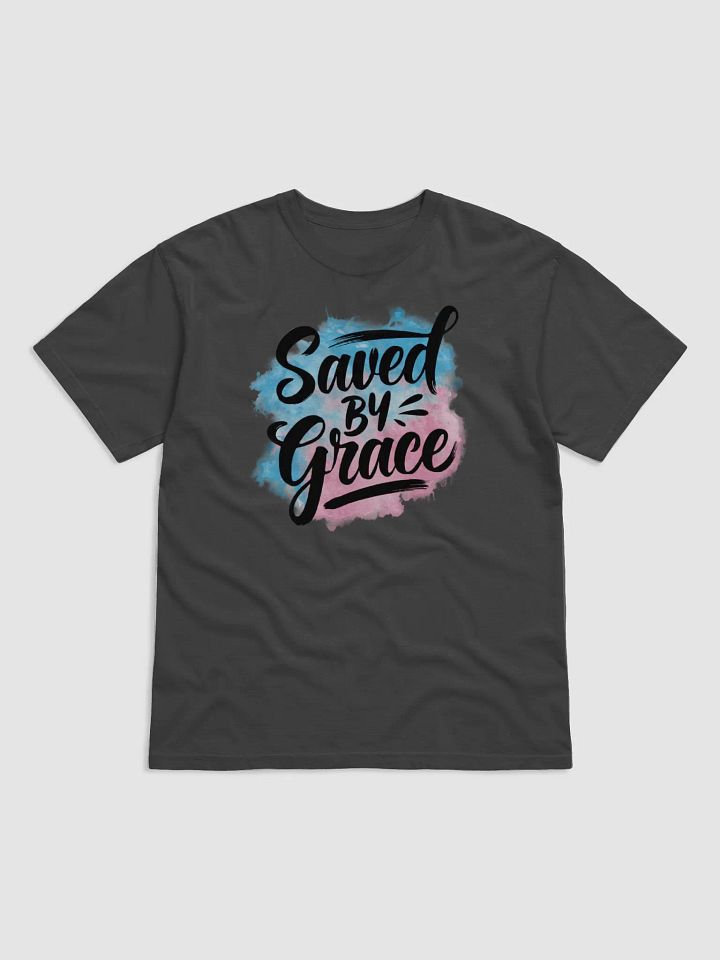 Saved By Grace - Watercolor Faith T-Shirt in Serene Blues | Christian Apparel product image (5)