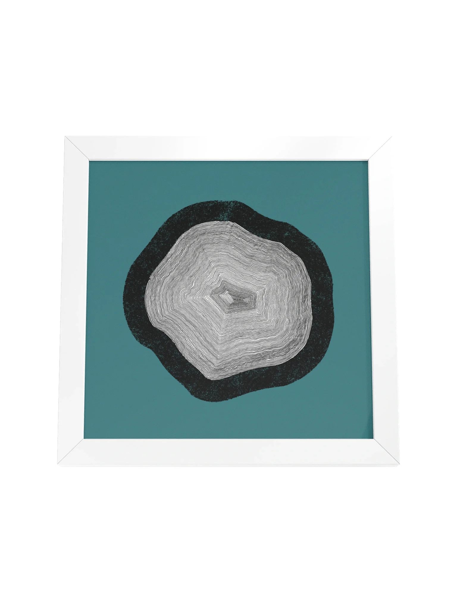 "Layers upon Layers" - Framed Minimalist Art Print - Teal product image (4)