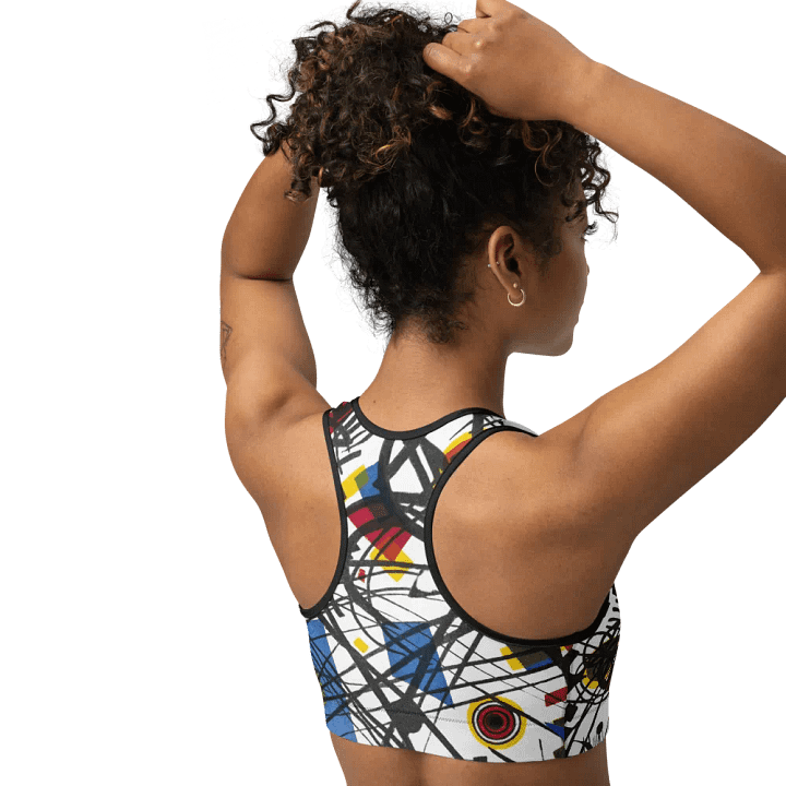 Abstract Lithographic Pattern Design Sports Bra - V3 product image (2)