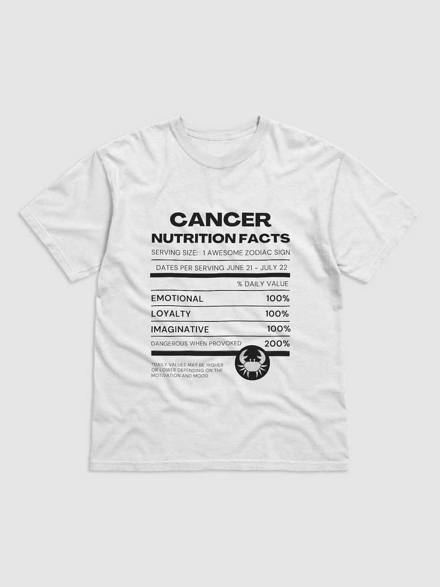 Cancer Nutrition Facts T-Shirt ( Black Writing) product image (13)