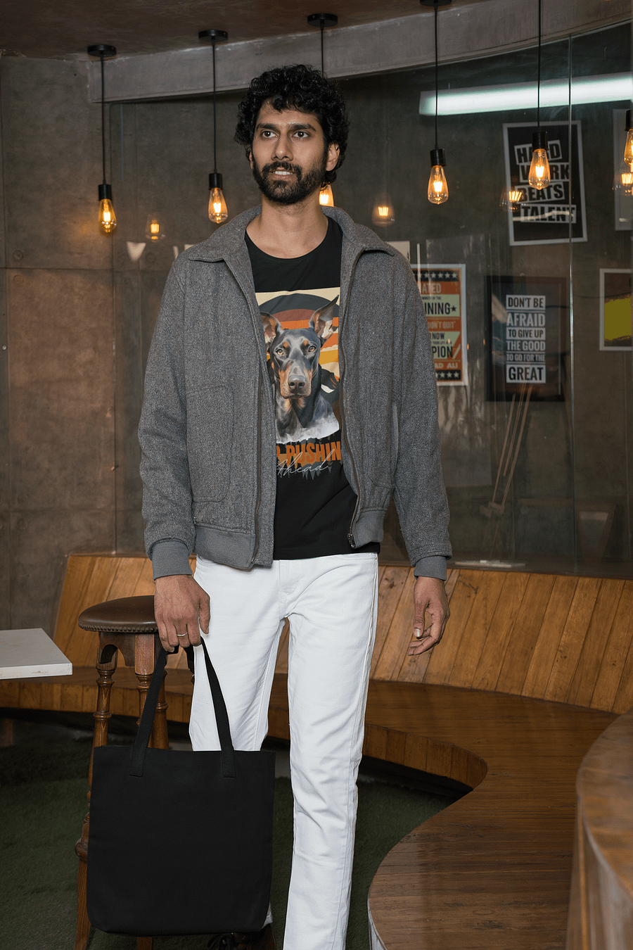 Keep Pushing Ahead Doberman Regular Fit T-shirt product image (3)