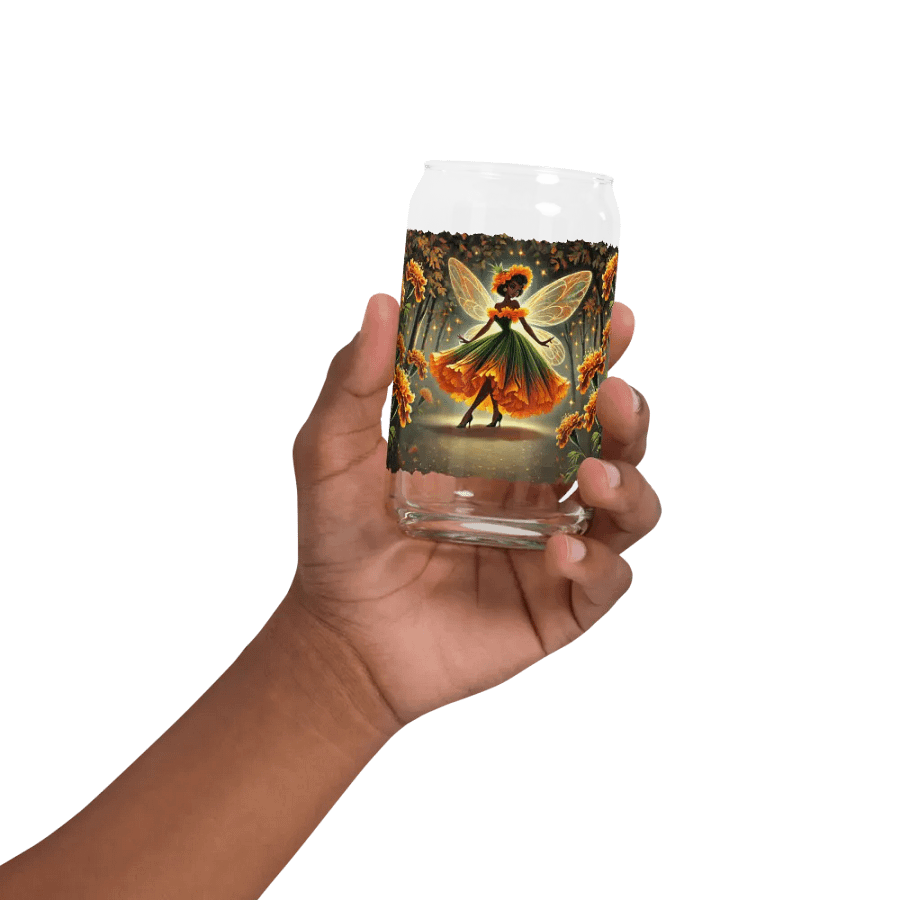 Enchanted Marigold Fairy Glass with Optional Lid and Straw product image (32)