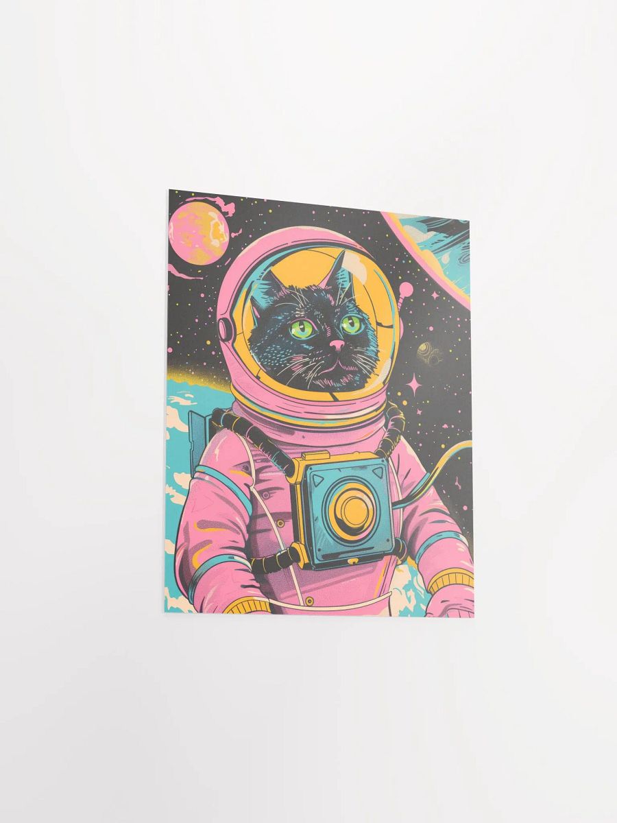Astronaut Cat in Space Retro Wall Art Print product image (32)