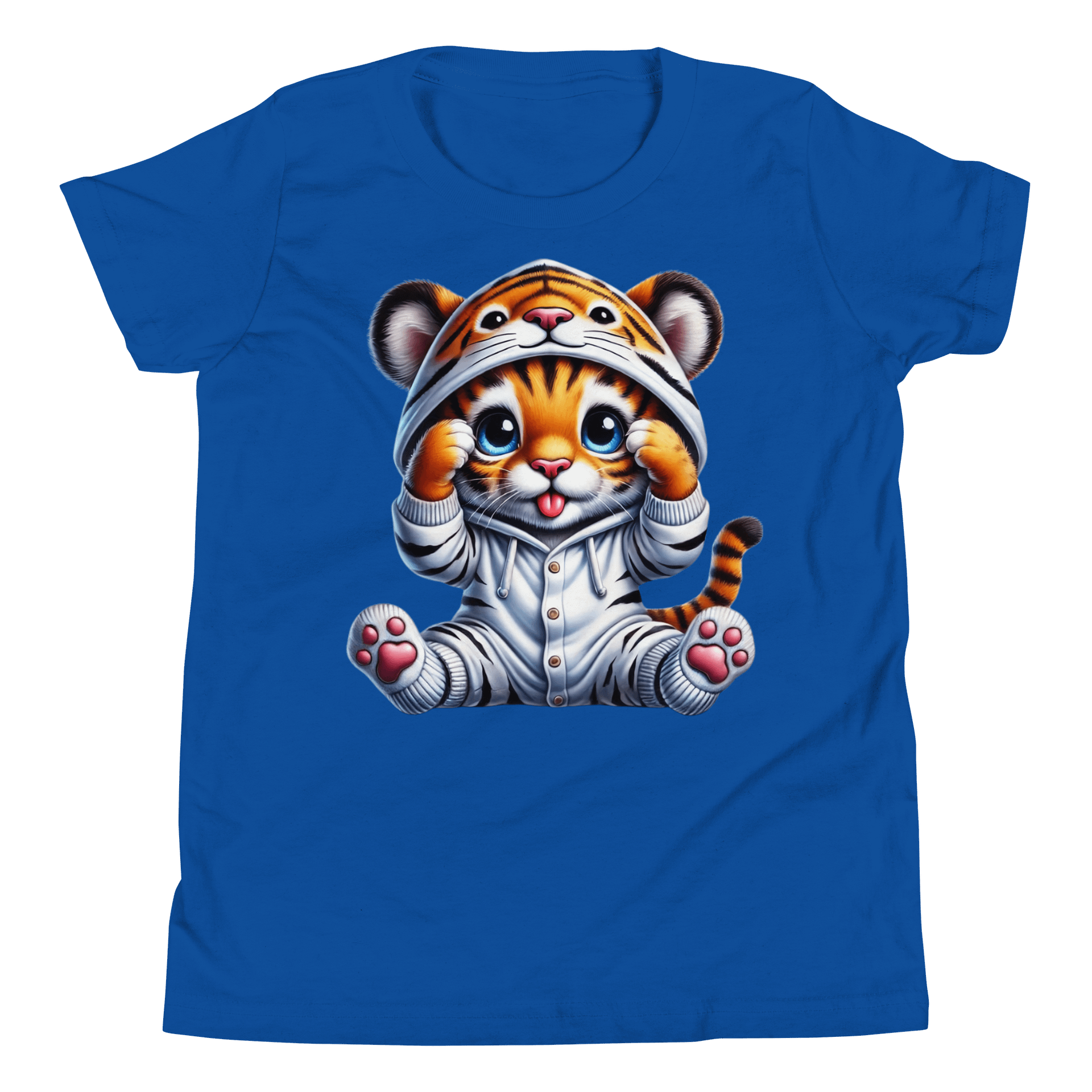 Cute Baby Tiger in Hoodie Youth T-Shirt product image (1)