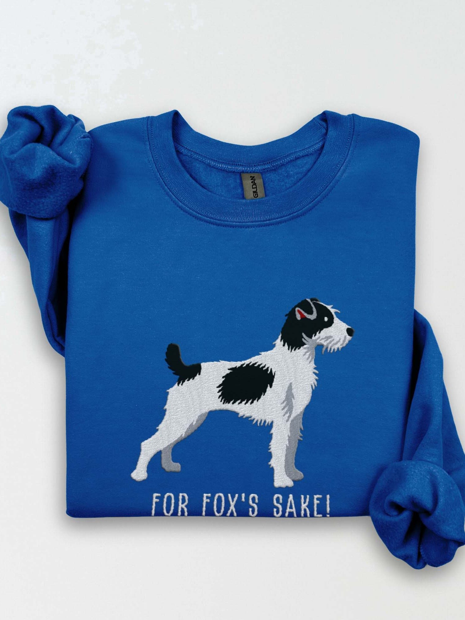 For Fox's Sake! Sweatshirt (Embroidered) of a Parson Russell Terrier(Black & White) product image (1)