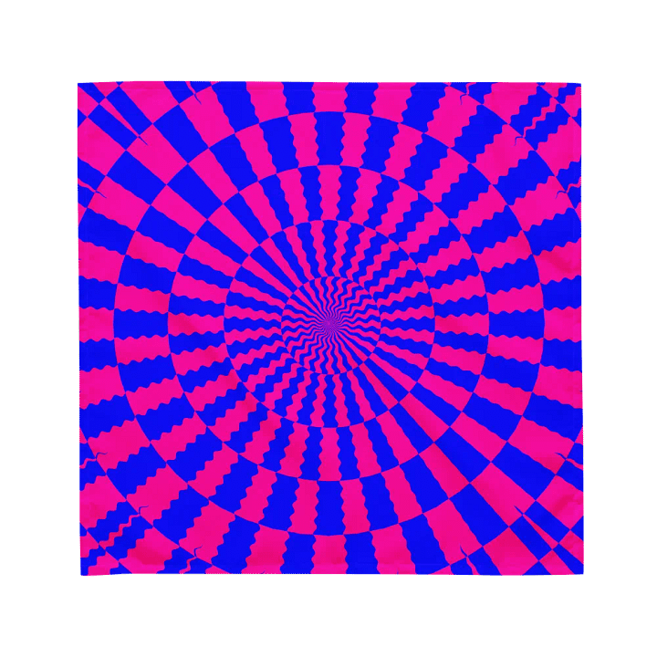 Spiral Illusion Neon Cotton Candy Color Bandana, Bright Blue Pink Trippy Twisted Accessories product image (1)