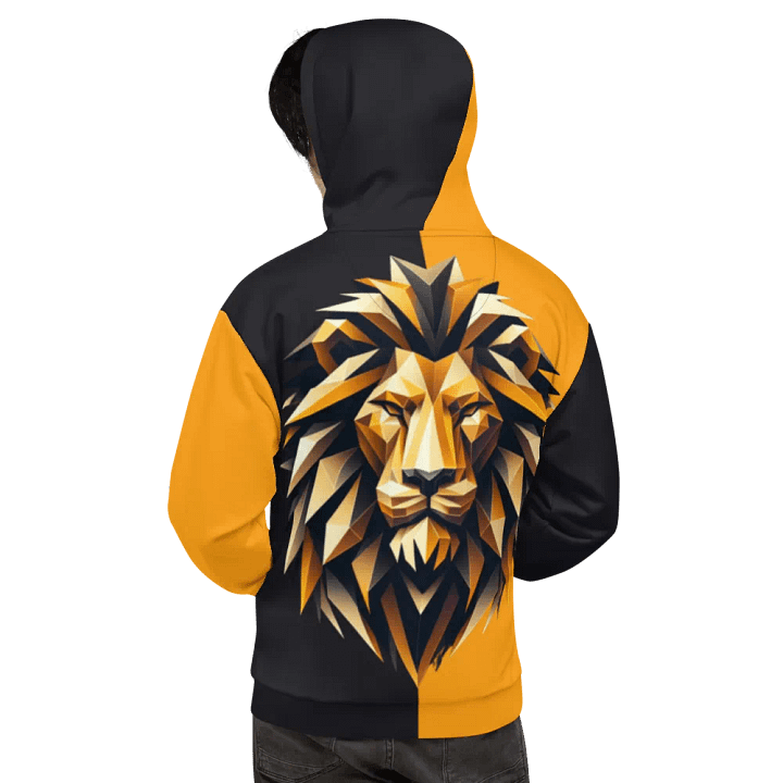 Majestic Leo Zodiac Hoodie with vibrant, metallic gold Lion product image (2)