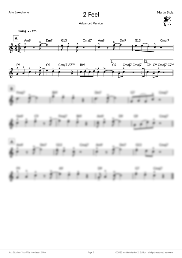 2 Feel - Alto Saxophone (Exercise 3 Jazz Studies) product image (5)