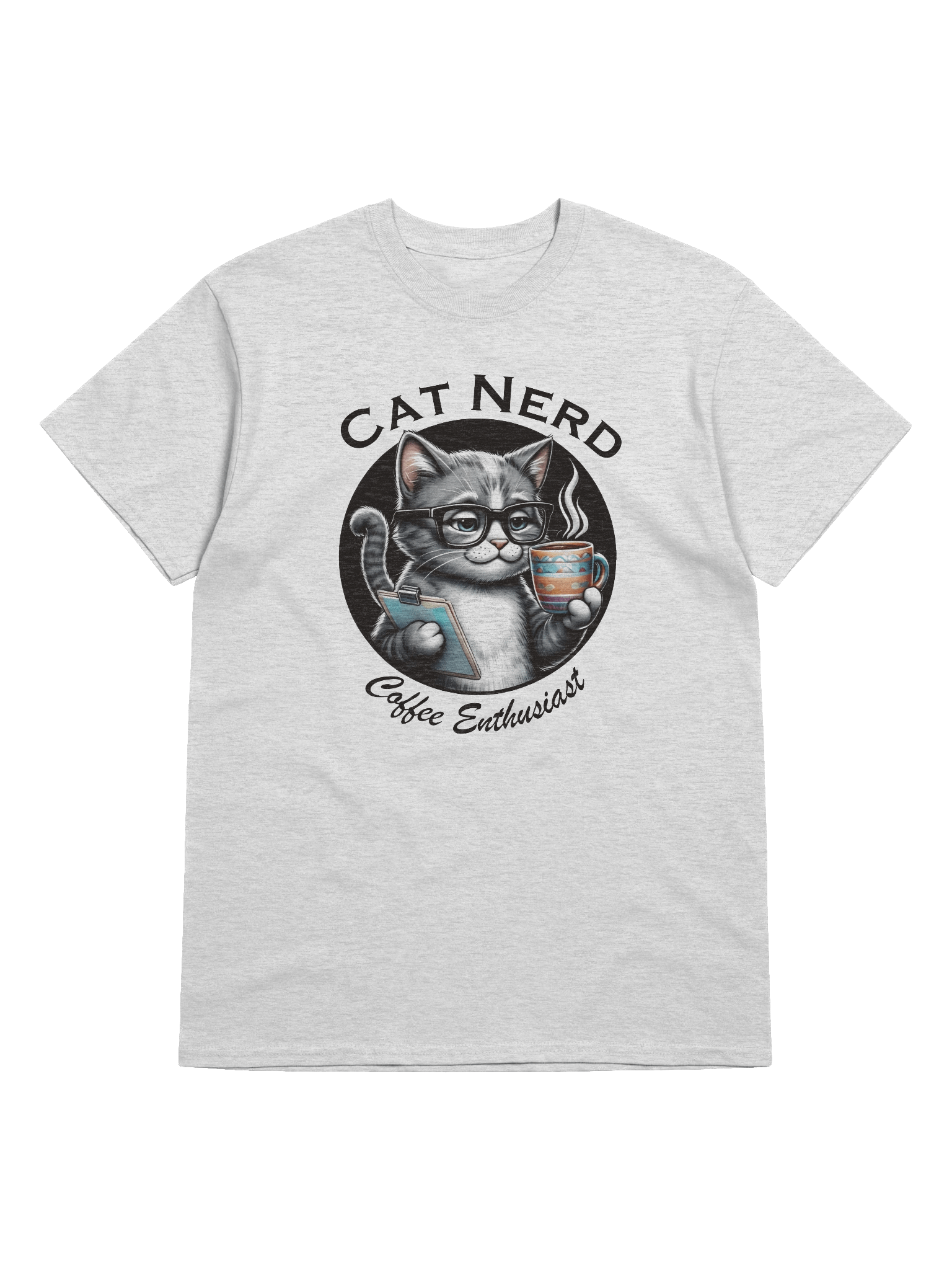 Cat Nerd Coffee Enthusiast Light Version Unisex Heavyweight Graphic T-shirt product image (5)